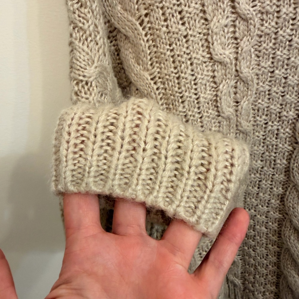Pink Lily Medium Cozy Cable Knit Sweater in Cream - Picture 5 of 7